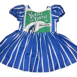 NWOT Addison Ray 3T One of a Kind Dr. Seuss Yertle the Turtle Dress Blue Stripes